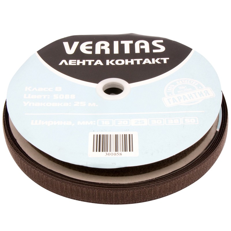 Лента контакт цв коричневый темный 25мм (боб 25м) S-088 B Veritas5