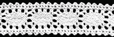 0018F белый кружево вязанное 32мм (намотка 20 ярдов = 18,3 метров)0